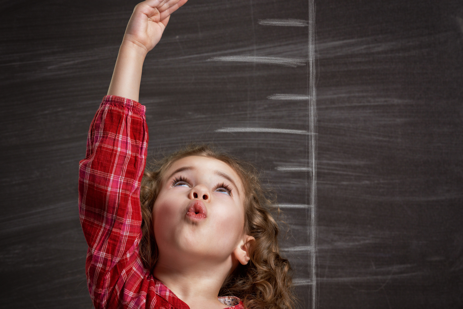 beauty child at the blackboard