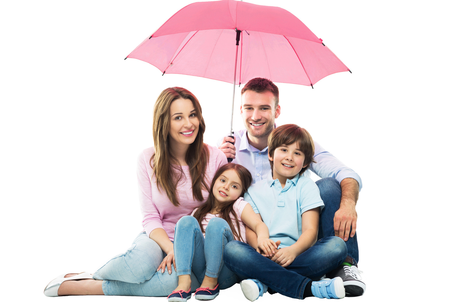 Family with the umbrella